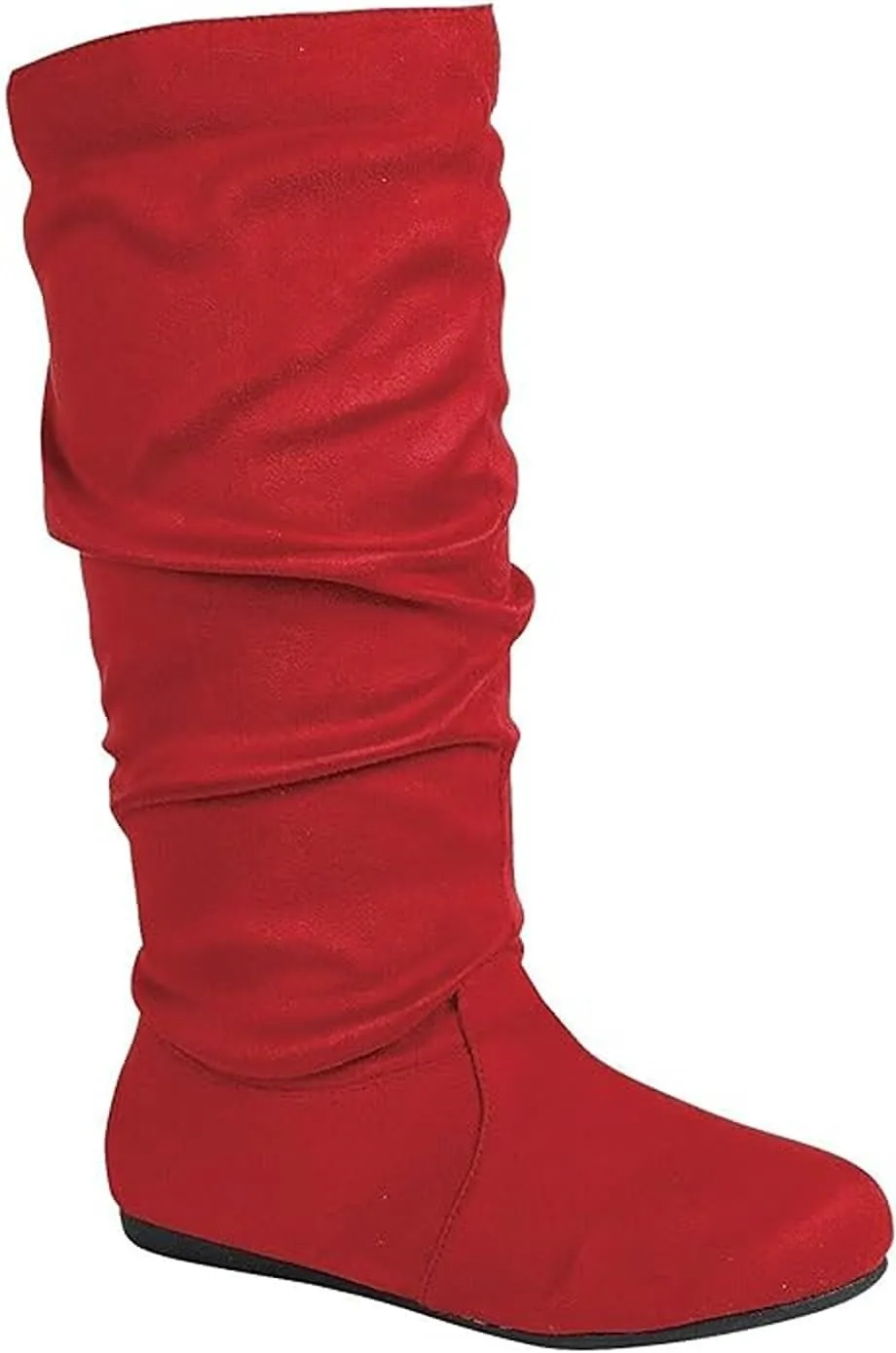 Forever Womens Round Toe Slouch Vegan Comfy Flat Mid Calf Tall Boots