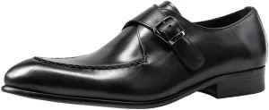 Formal Shoes for Men Slip On Pointed Toe Genuine Leather Split Toe Monk Strap Low Top Rubber Sole Resistant Non Slip Outdoor