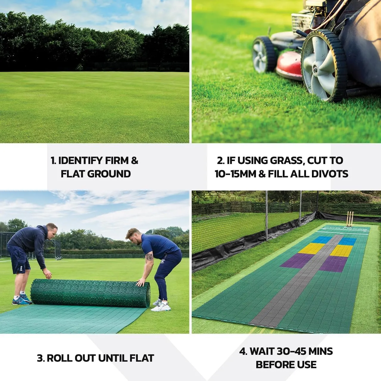 FORTRESS Instant Cricket Pitch Matting - 6X Lengths | Ideal for Backyard Practice & Matches | Easy Set Up - No Installation | Durable Indoor/Outdoor Roll Mat