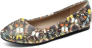 FOWT Women Round Toe Ballet Flats Slip on Comfy Pumps Casual Walking Work Daily Shoes Size 4-16 US
