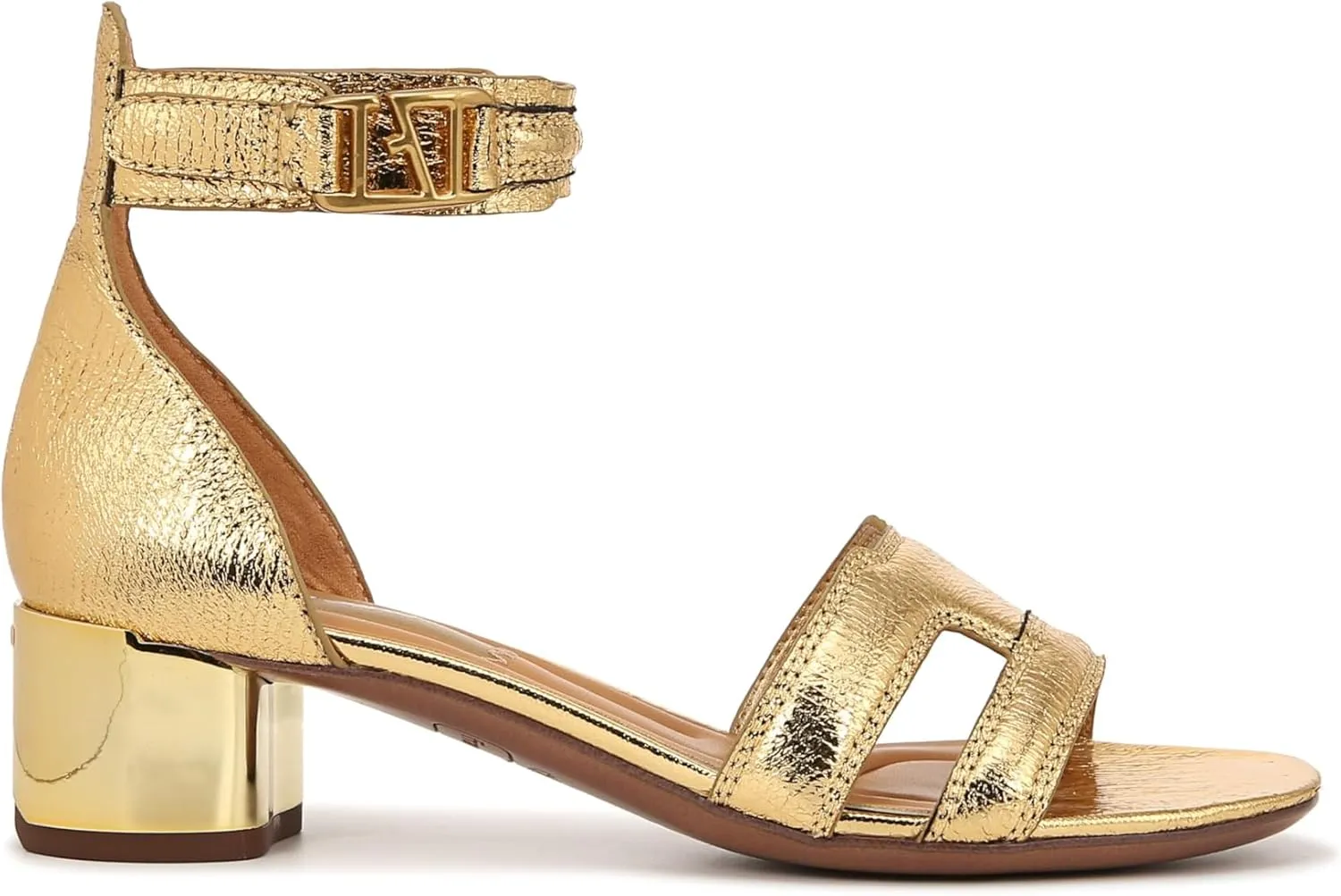 Franco Sarto Women's Nora Ankle Strap Low Block Heel Sandal Heeled