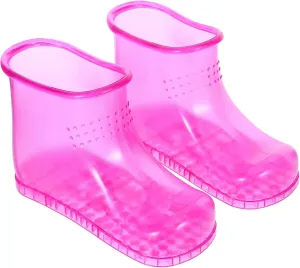 FRCOLOR 1pair Massage Foot Bath Shoes Foot Soaking Bath Basin Portable Foot Soak Tub Foot Spa Shoes Foot Soaker Pedicure Shoes Rosy