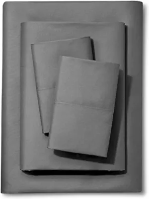 Full XL 100% Microfiber Double Brushed Sheet Set - Extra-Soft, Breathable & Wrinkle-Free - 15" Deep Pockets, 54" x 80" - Ideal for Extra Long Full Beds - 4PC Set (Full XL, Dark Grey)