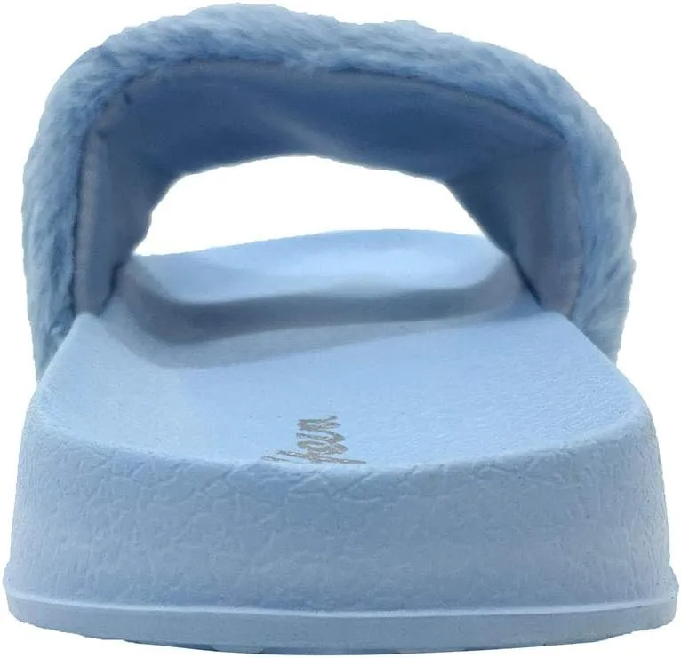 FUNKYMONKEY Women's Slides Faux Fur Cute Fuzzy Slippers Comfort Flat Sandals