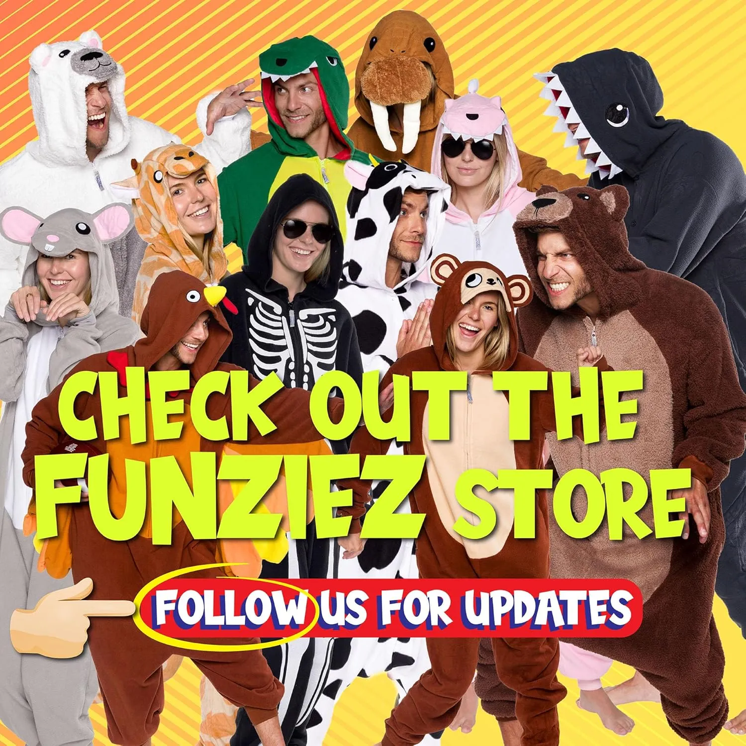 Funziez! Dinosaur Adult Onesie - T-Rex Halloween Costume - Plush Dino One Piece Cosplay Suit for Adults, Women and Men