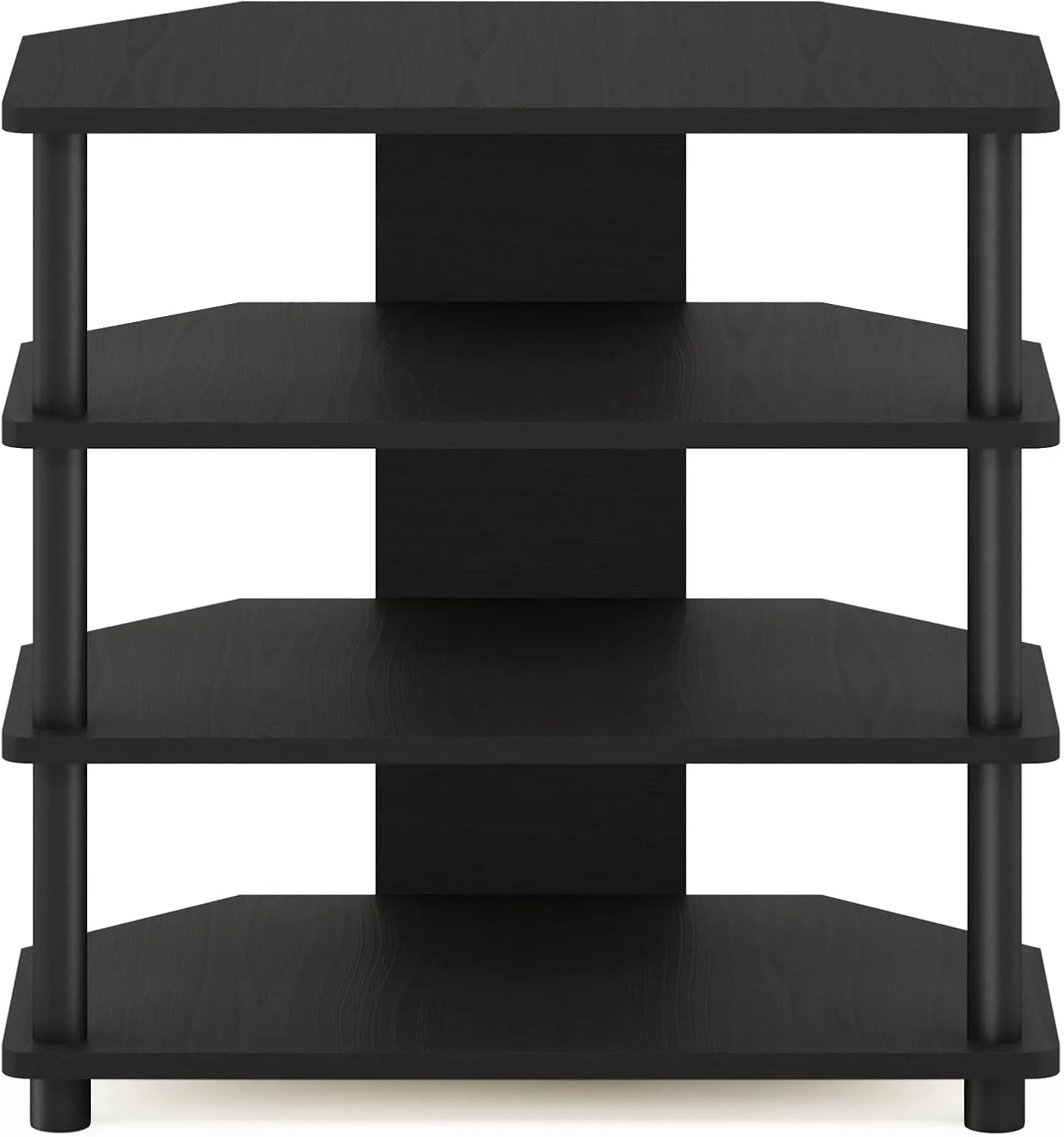 Furinno Turn-N-Tube Easy Assembly 4-Tier Petite Entertainment Center / TV Stand / TV Unit / TV Desk, Blackwood