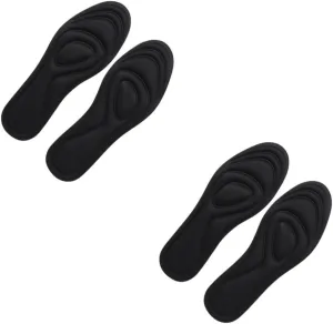 GALPADA 1 Pairs Sponge Insoles for Men Women Breathable Shock Absorbing Massaging Shoe Pads Cuttable Black Comfortable Sweat Absorption Inserts for Walking Standing
