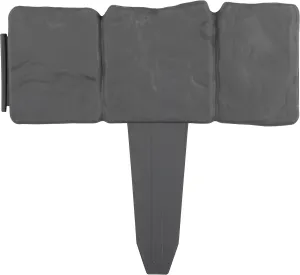 Garden Edging - 10-Piece Outdoor Decorative Flower Bed Border Set for Landscaping - 8-Foot Interlocking Stone Trim with Stakes by Pure Garden (Gray)