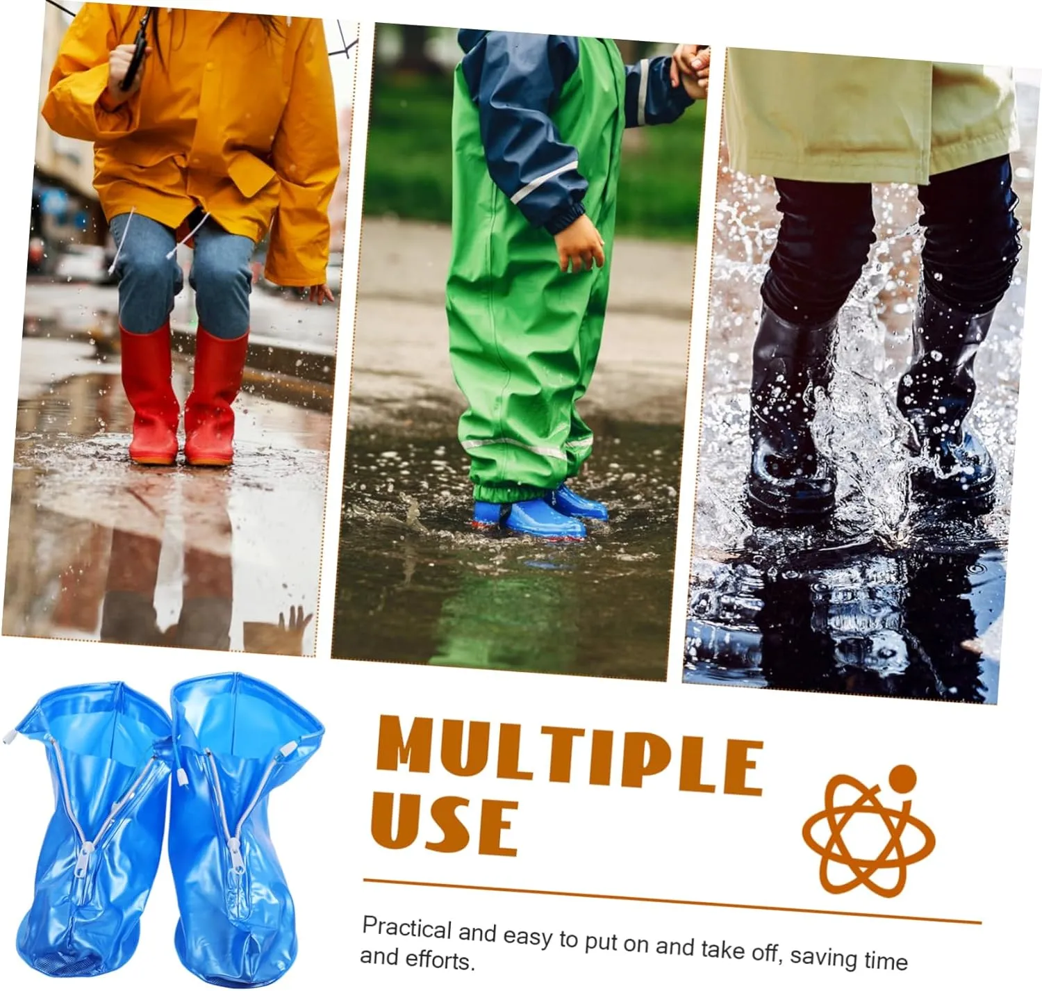 Garneck 1 Pair Reusable Boot Cover for Rain Protection Shoe Protectors for Adults and Lightweight Easy to Store Practical Design for Outdoor Activities