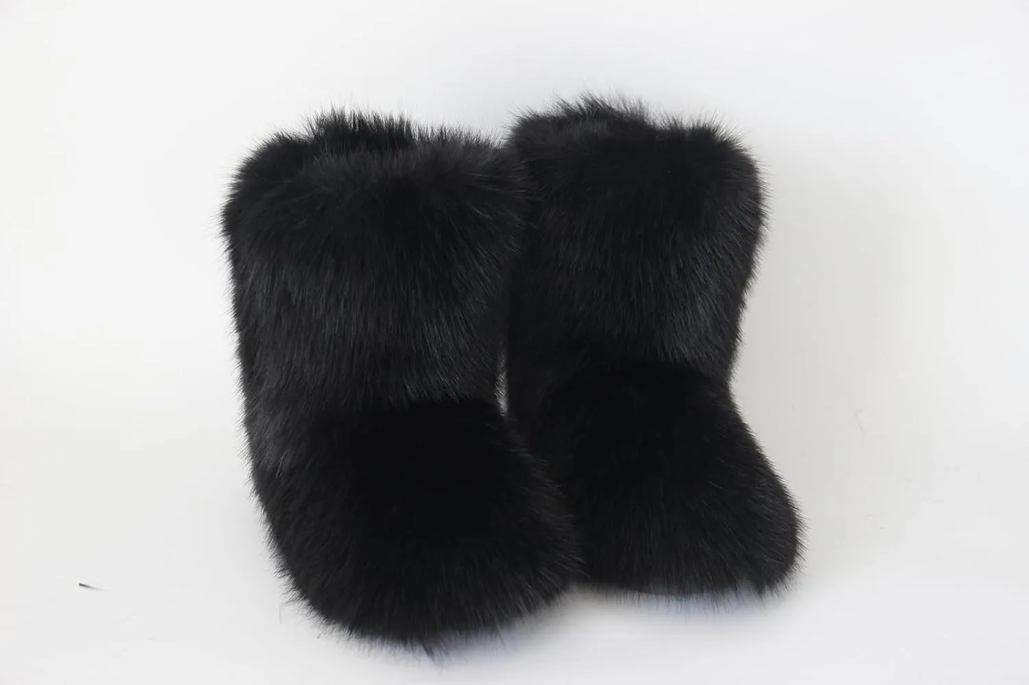 Gegefur Women's Faux fur Boot Furry Fluffy Short Snow Boot Mid-Calf Boots Warm Comfortable Outdoor Flat Shoes
