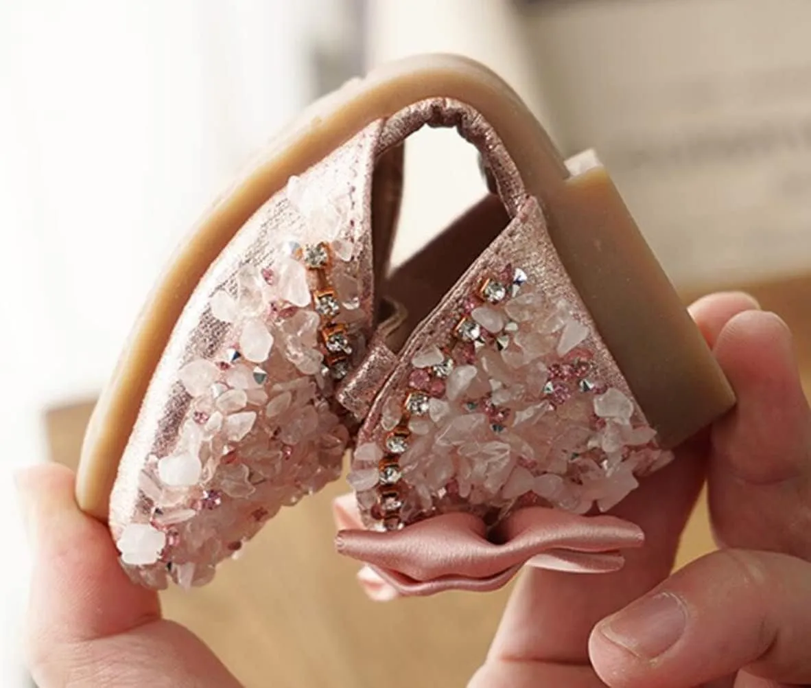 Girls Mary Jane Flats for Little Kids Toddler Glittery Dress Princess Ballet Shoes
