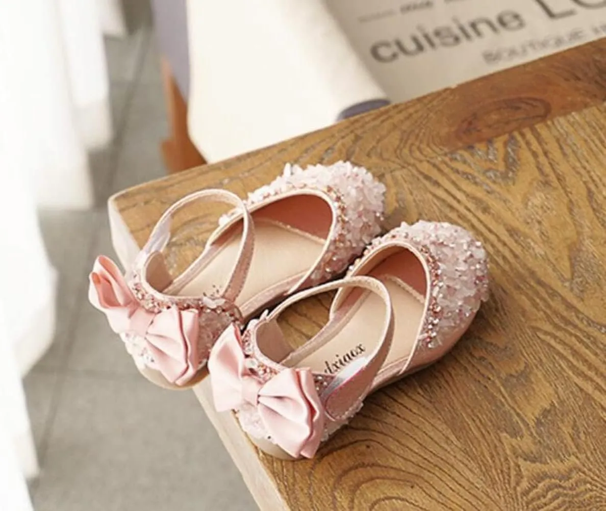 Girls Mary Jane Flats for Little Kids Toddler Glittery Dress Princess Ballet Shoes