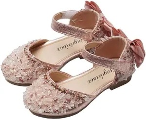 Girls Mary Jane Flats for Little Kids Toddler Glittery Dress Princess Ballet Shoes
