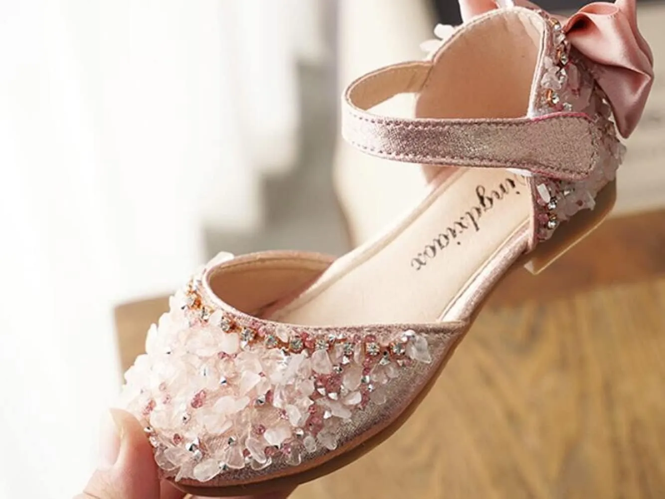 Girls Mary Jane Flats for Little Kids Toddler Glittery Dress Princess Ballet Shoes