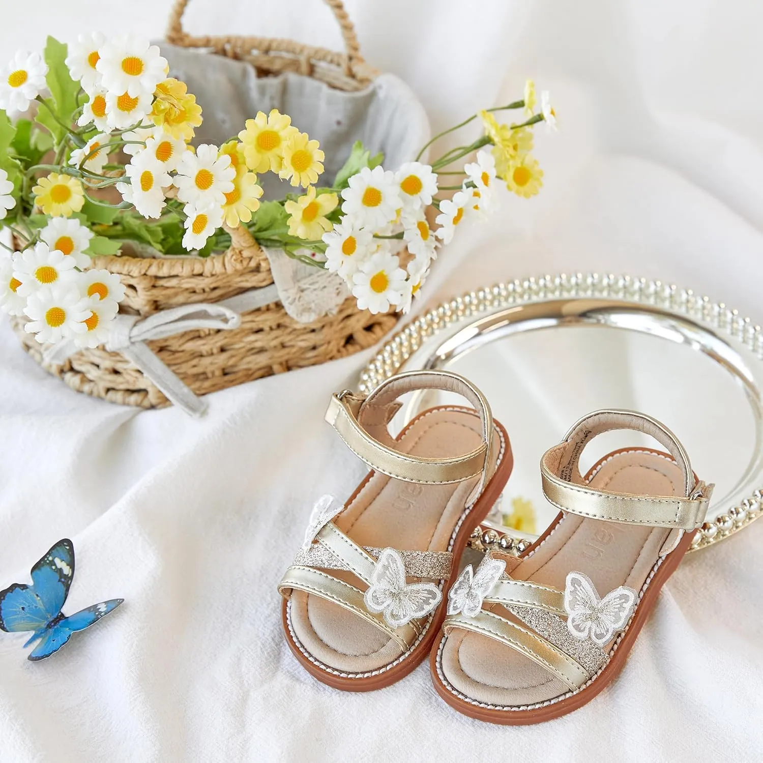 Girls Open Toe Flat Sandals Summer Casual Toddler Little Kid Sandals