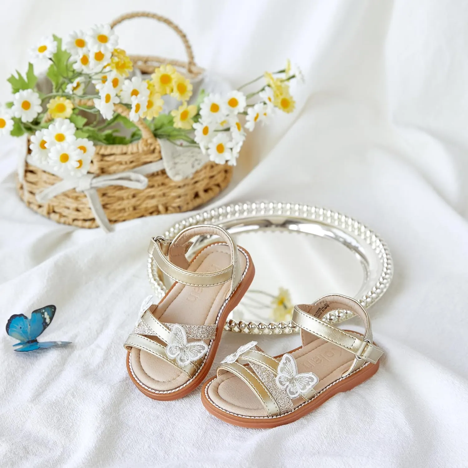 Girls Open Toe Flat Sandals Summer Casual Toddler Little Kid Sandals