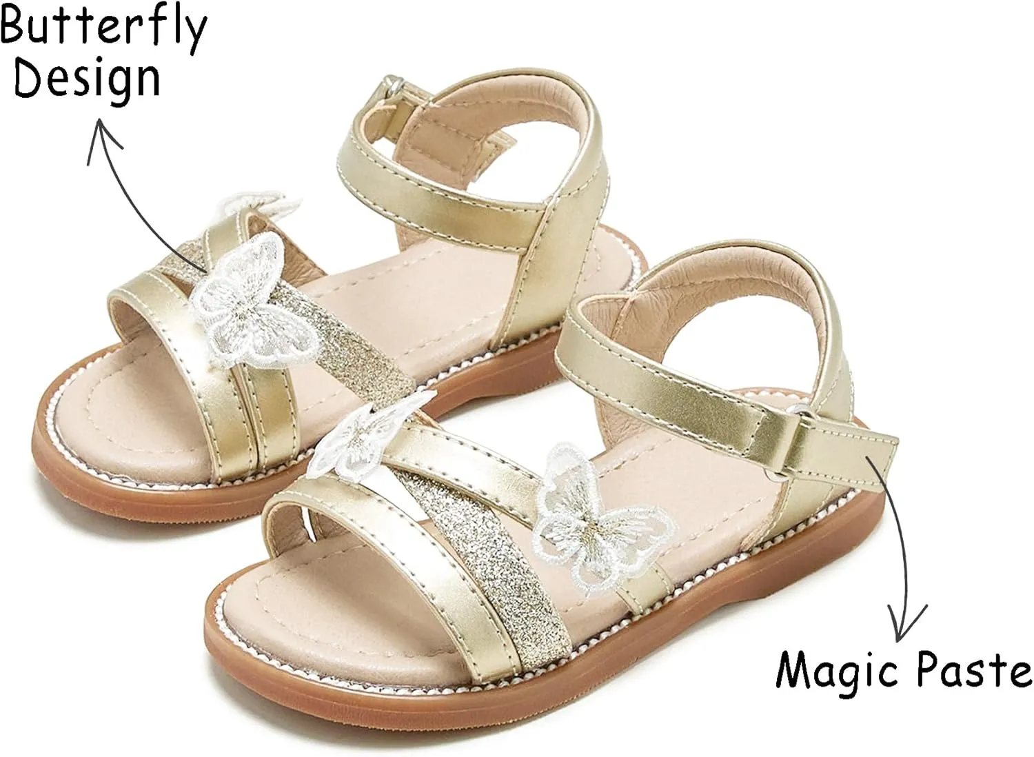 Girls Open Toe Flat Sandals Summer Casual Toddler Little Kid Sandals