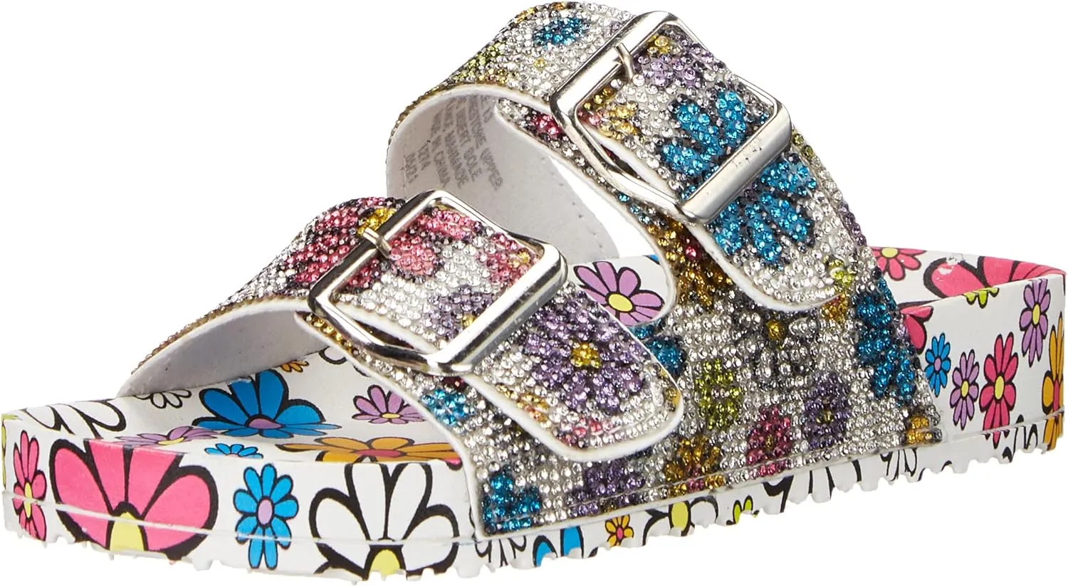 Girls Thrilled Flat Sandal, Daisy Rhinestone, 4 Big Kid