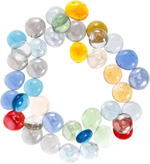 Glass Beads Flat Landscape Decor 1 Bag Small Flat Beads for Fish Tank Vase Filler Flowerpot Pond Pathway