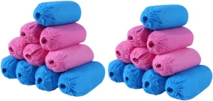 GLEAVI 100pcs Breathable Shoes Covers Nonwoven Fabric Easy-on Elastic Band for Protecting Shoes in Home Kitchen Camping