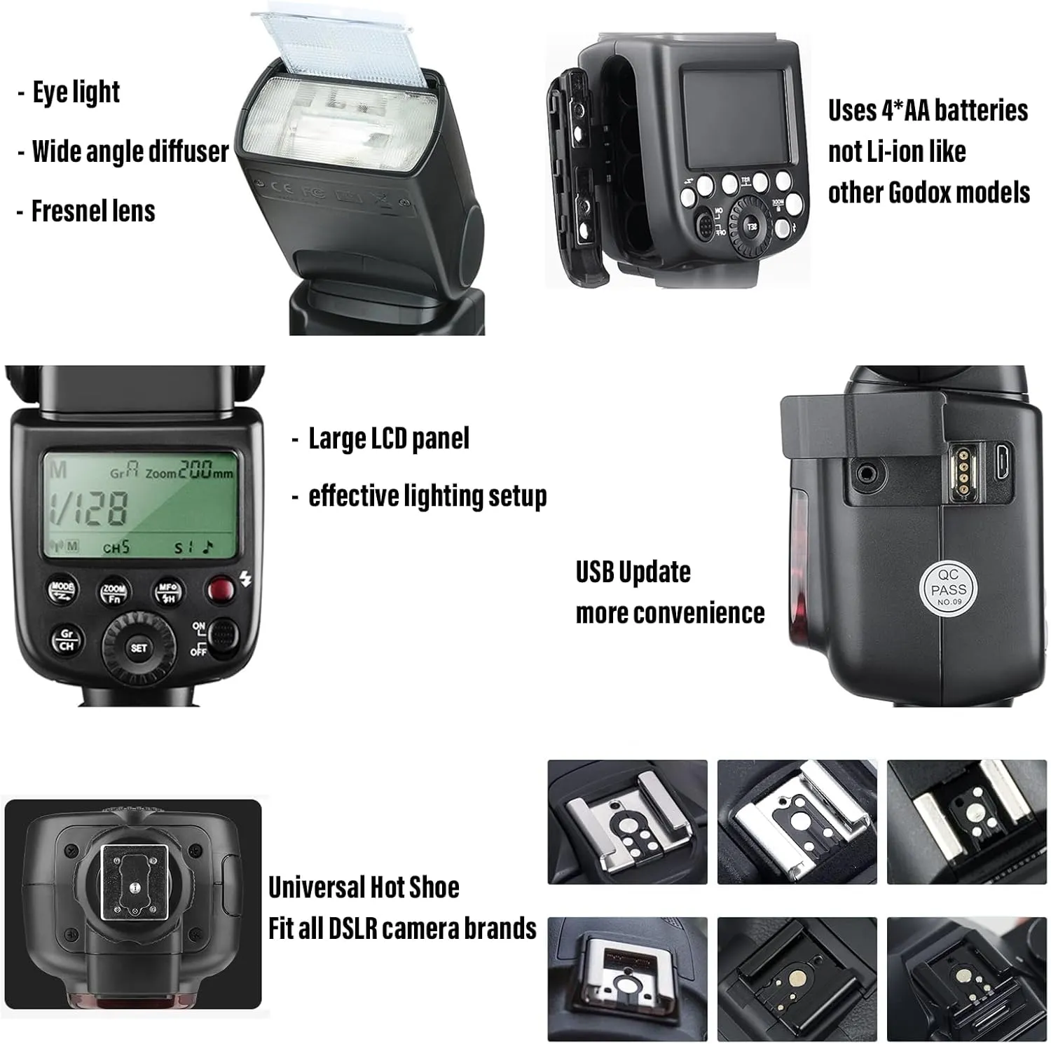 Godox TT600 2.4G Wireless Camera Flash Speedlite with Diffuser, Master/Slave GN60 Manual Flash, HSS when paired off camera with Godox X Trigger System for Canon Nikon Pentax Olympus Fujifilm Panasonic