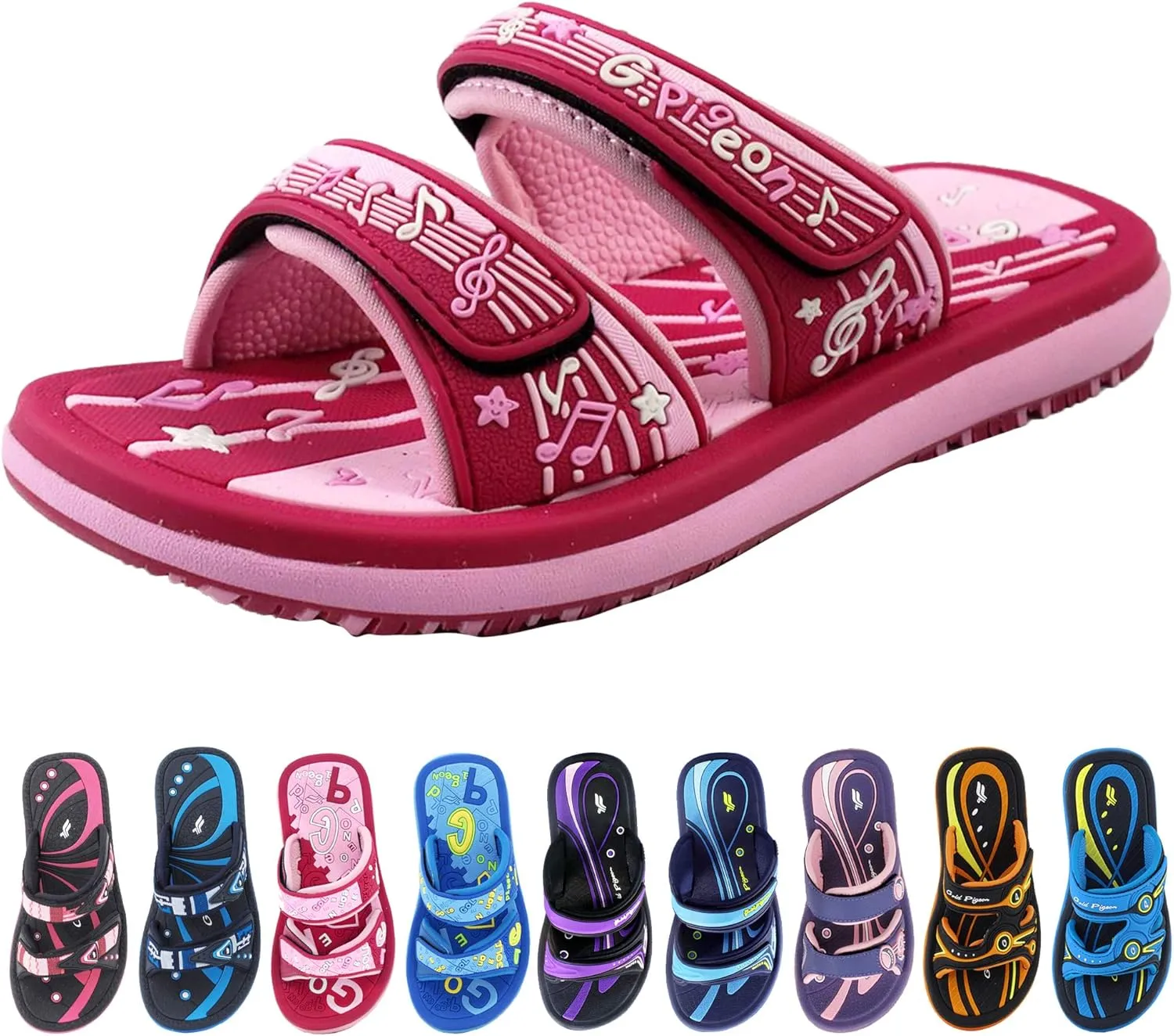 Gold Pigeon Shoes KIDS Easy Snap Lock Outdoor/Water Sandals & Slides. Adjustable Straps