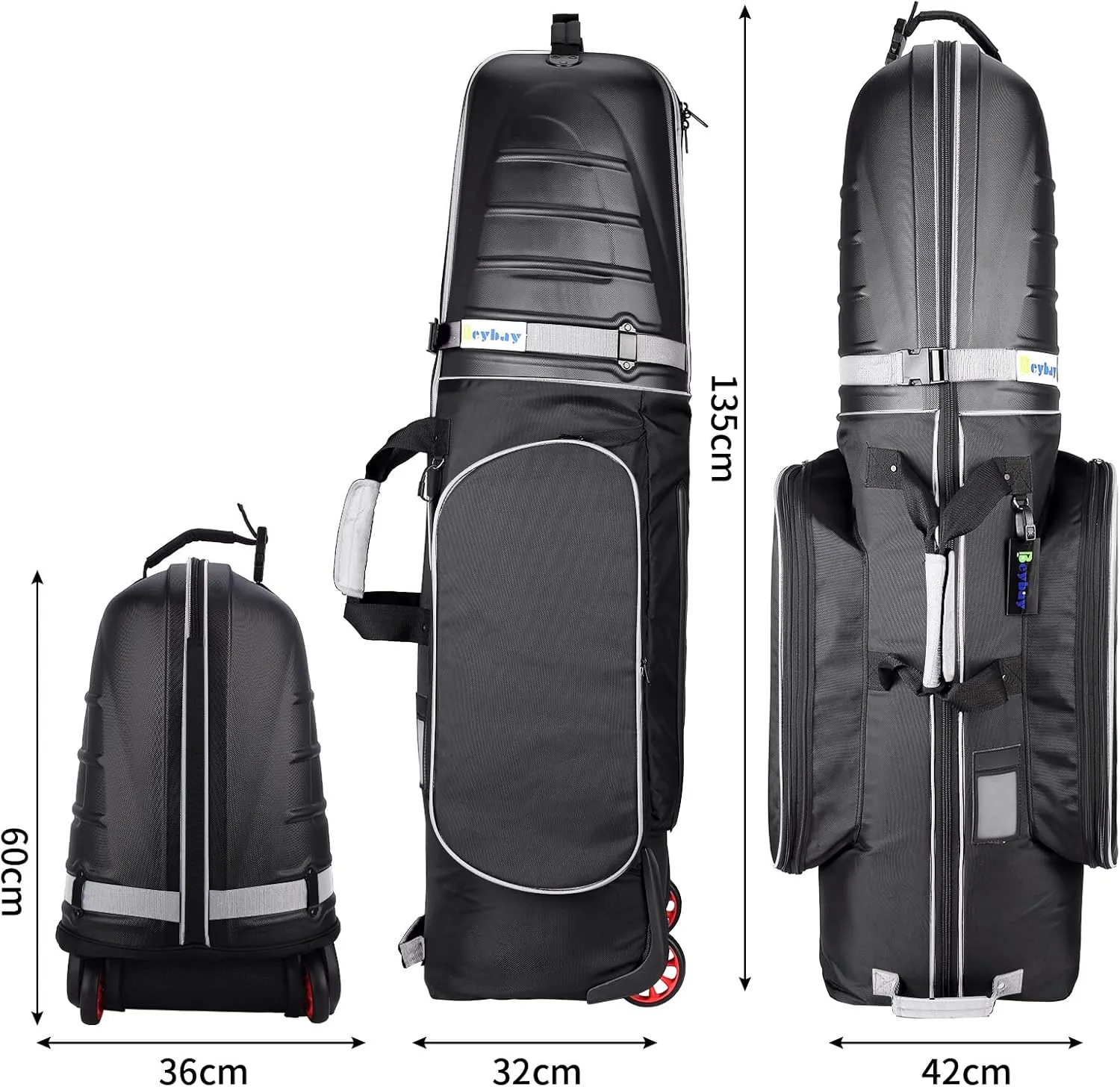 Golf Travel Bags for Airlines with Reinforced Wheels and Hard Case Top, Lightweight and Easy to Maneuver, Excellent Zipper Protect Your Clubs