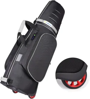 Golf Travel Bags for Airlines with Reinforced Wheels and Hard Case Top, Lightweight and Easy to Maneuver, Excellent Zipper Protect Your Clubs
