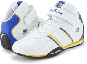 Goodyear Racing Mens Driving Sneakers Hendrick Motorsports Accelerate High Top Athletic Leather Racing Shoes for Adults Performance Footwear with Non-Slip EVA Rubber Soles