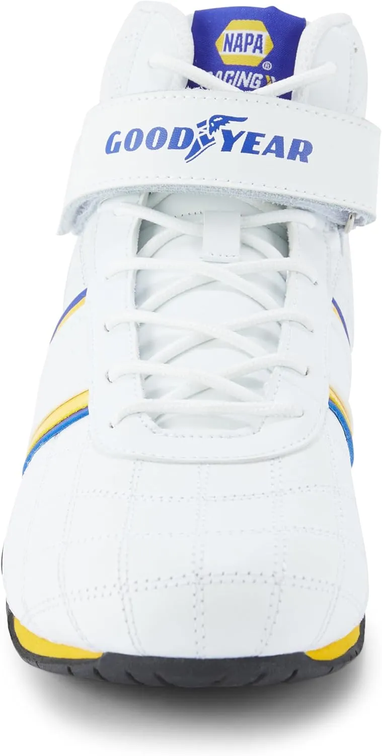 Goodyear Racing Mens Driving Sneakers Hendrick Motorsports Accelerate High Top Athletic Leather Racing Shoes for Adults Performance Footwear with Non-Slip EVA Rubber Soles