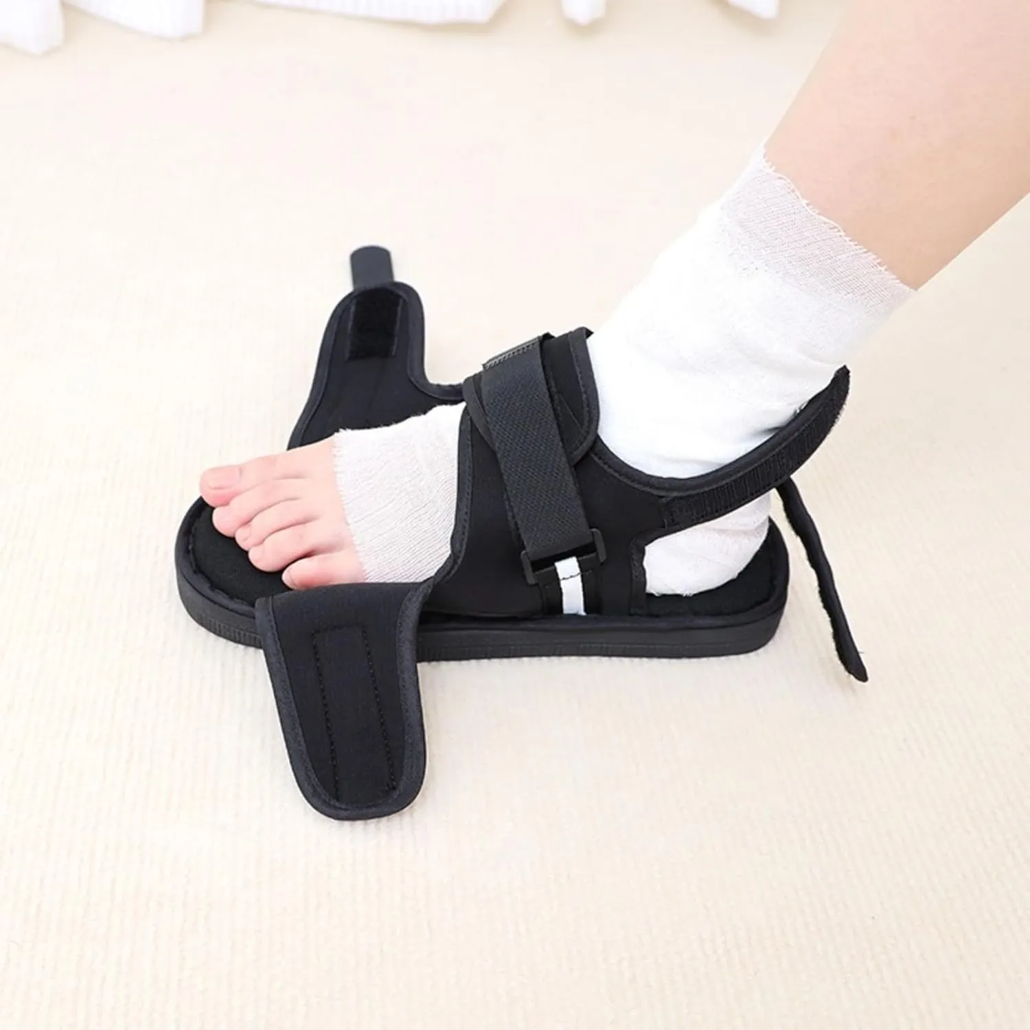 GREUS Post Op Shoe, Adjustable Surgical Walking Shoe for Broken Toe or Foot Post Surgery Recovery, Open Toe Cast Shoe Orthopedic Sandal, Medical Boot with Plaster Cover for Fractured Sprain Men Women