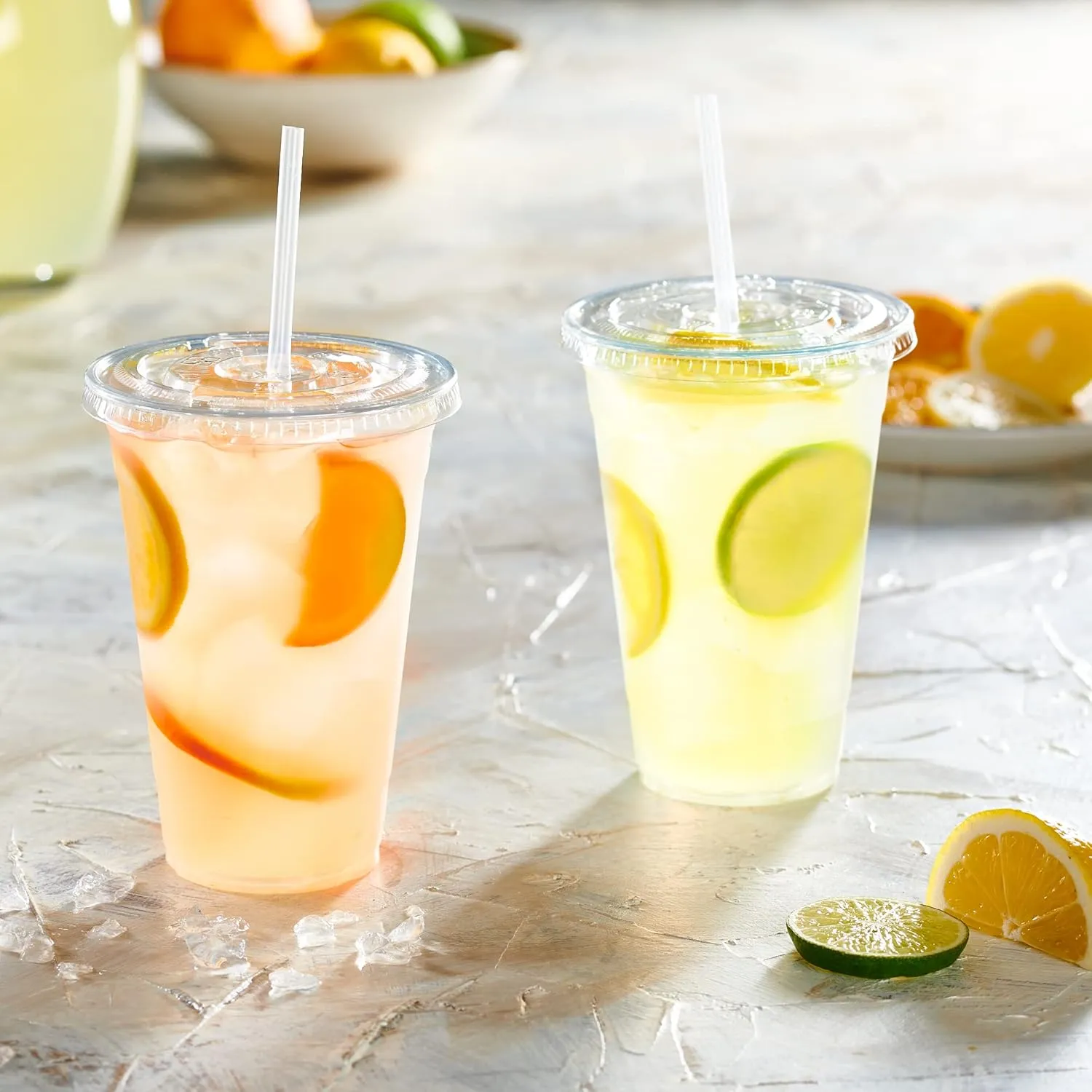 GUSTO [20 oz. - 100 Count Clear PET Cups with Lids, Disposable Coffee Cups with Flat Lids - Ideal for Cold Beverages, Smoothies, and to-Go Drinks - Formerly Comfy Package