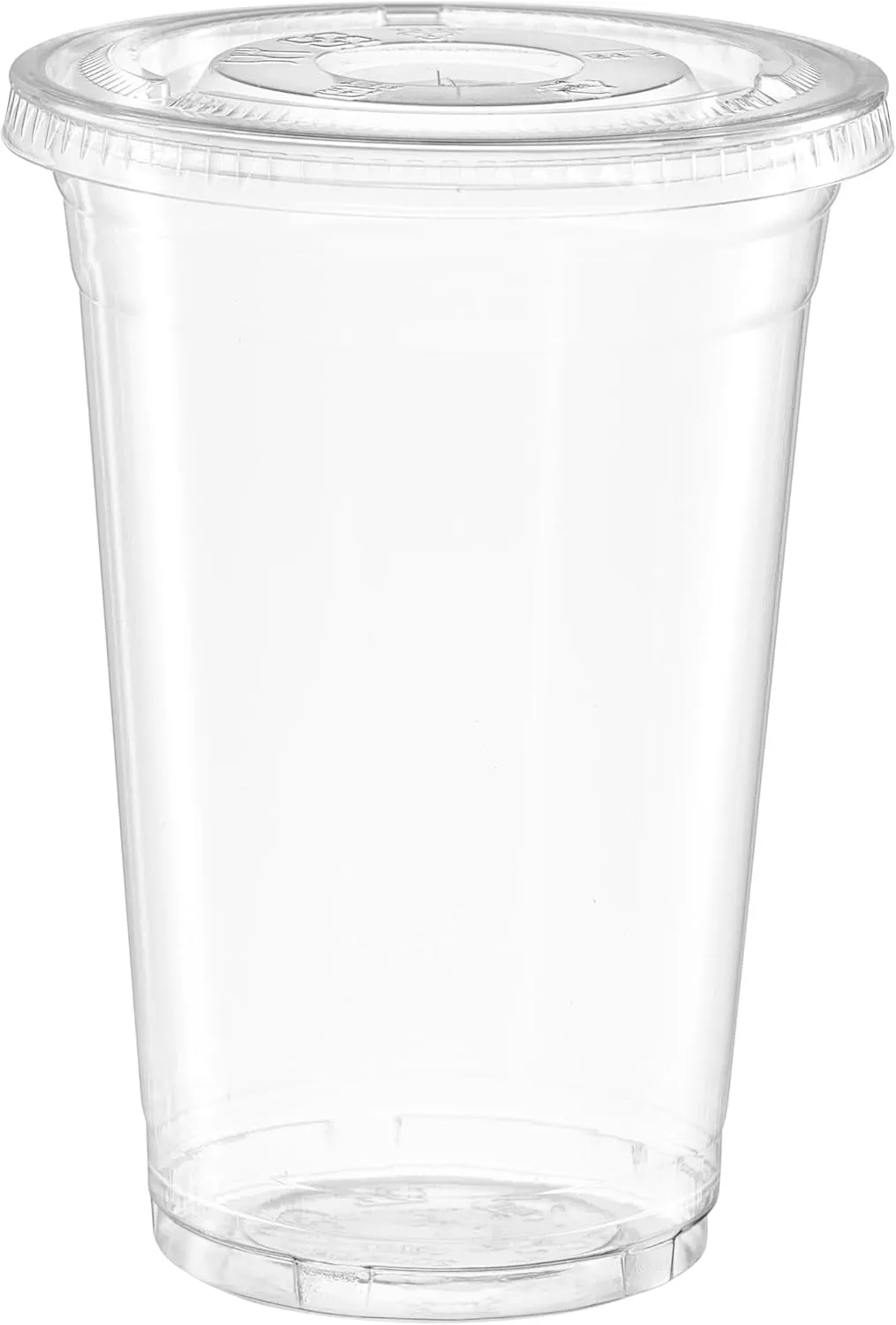 GUSTO [20 oz. - 100 Count Clear PET Cups with Lids, Disposable Coffee Cups with Flat Lids - Ideal for Cold Beverages, Smoothies, and to-Go Drinks - Formerly Comfy Package