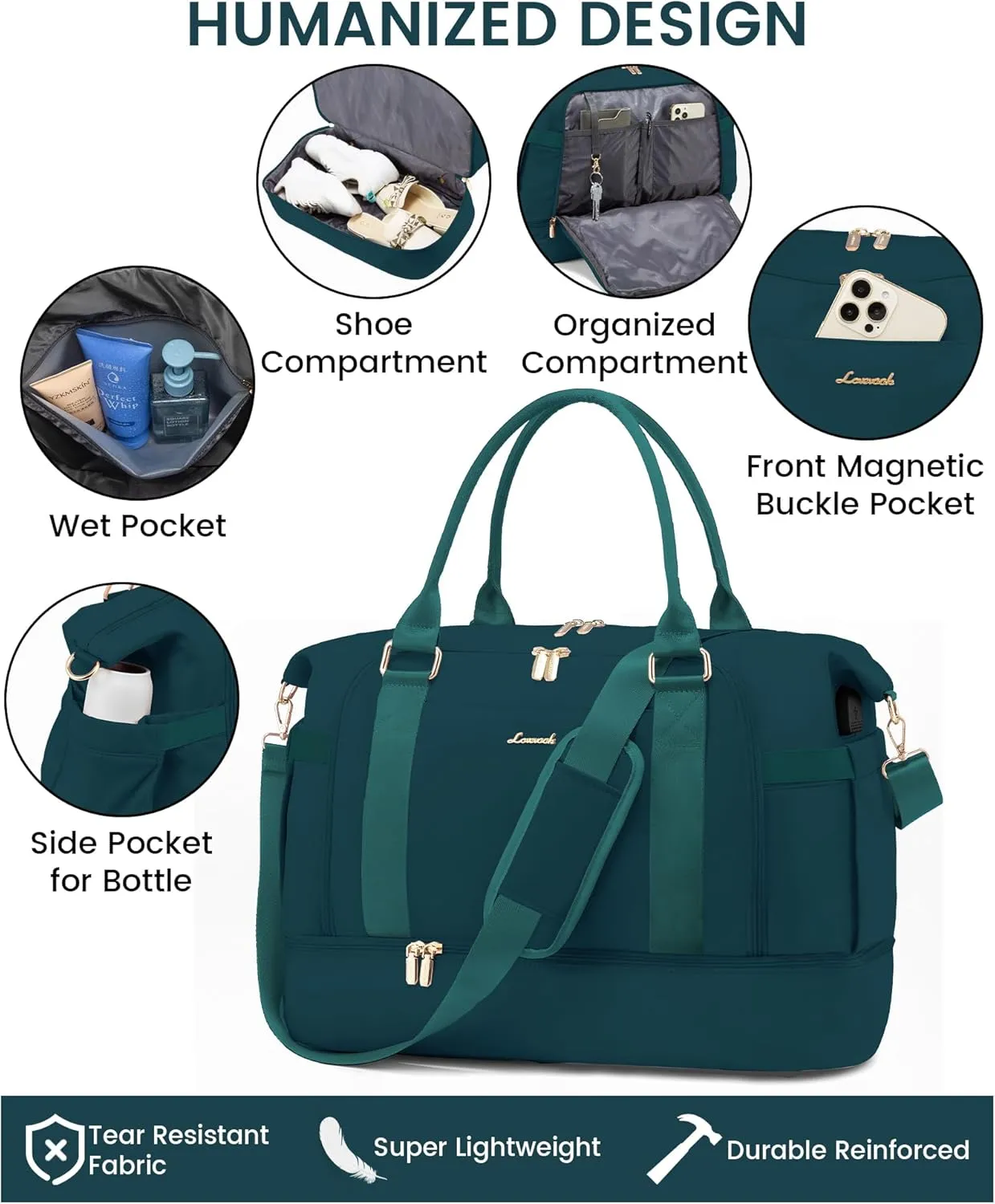 Gym Bag for Women LOVEVOOK Travel Duffel Bag with USB Charging Port,Weekender Bags for Women with Shoe Compartment,Carry on Overnight Bag with Toiletry Bag,Hospital Bags for Labor and Deliver