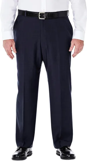 Haggar Men's Big and Tall Eclo Classic Fit Dress Pants Flat Front and Pleated Front