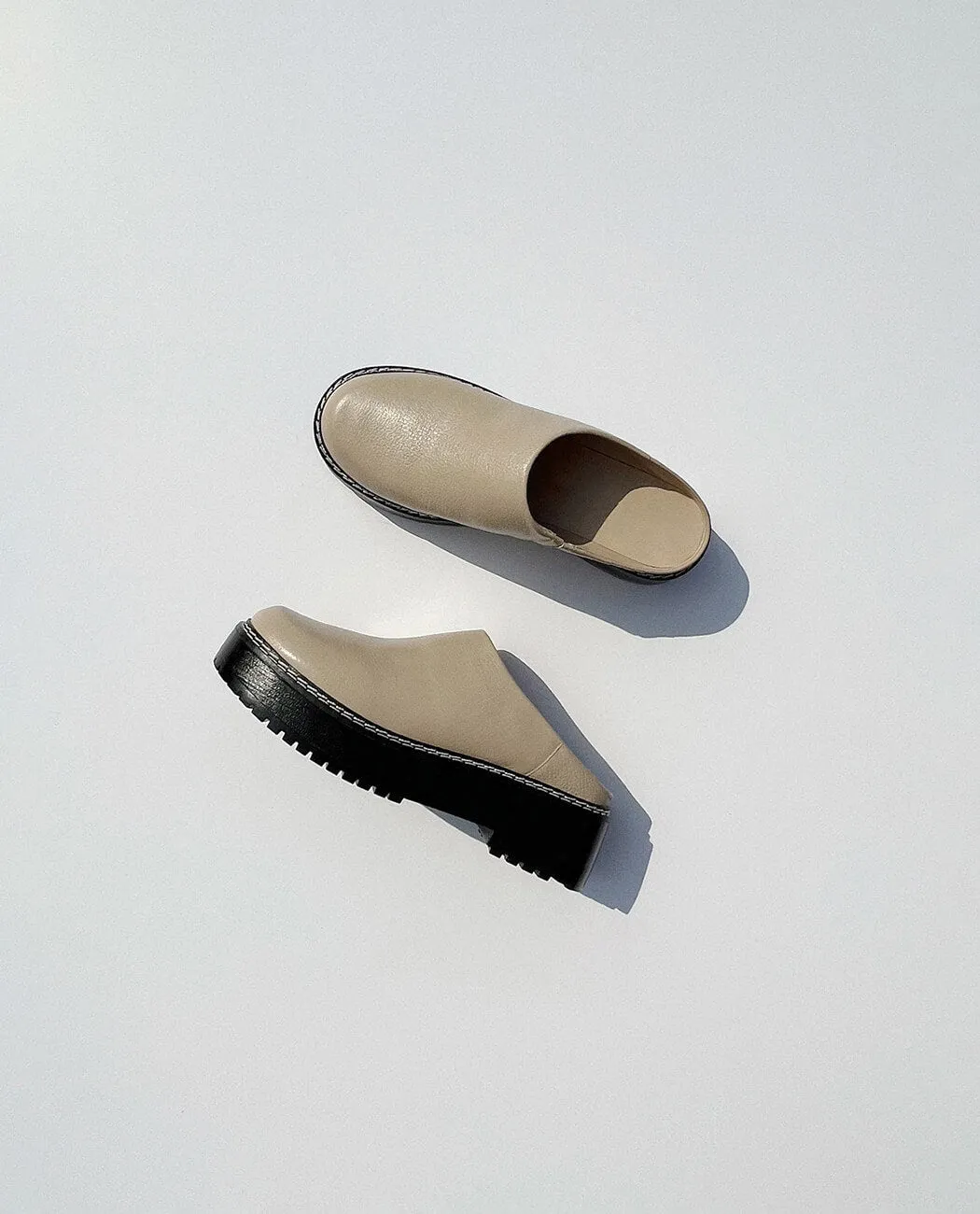 Half leather sandal shoes