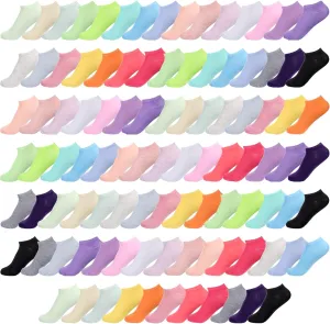 Handepo 100 Pair Low Cut Ankle Socks for Women Athletic Bulk Socks for Running Casual Outdoor Activities