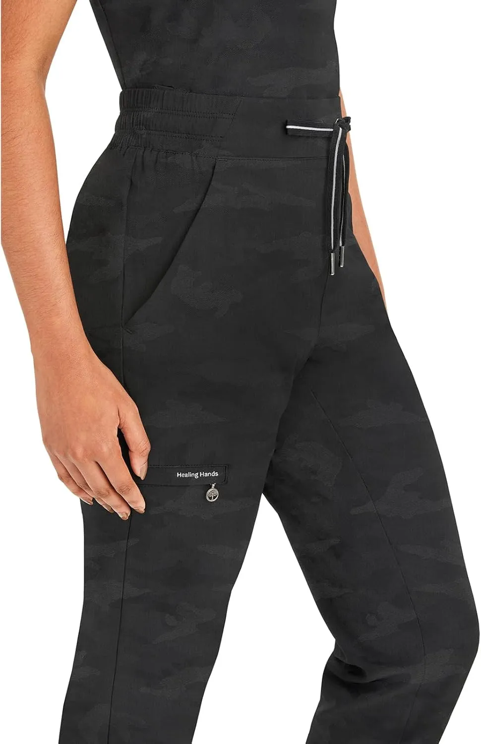 Healing Hands Scrubs for Women Jogger Camo Pant Tate 5 Pockets Moisture Wicking, Easy Care, 360° Stretch, Quick Dry - 9350