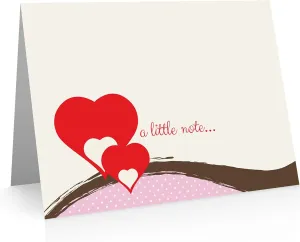 Hearts Note Card (24 Foldover Cards and Envelopes) Valentines Cards