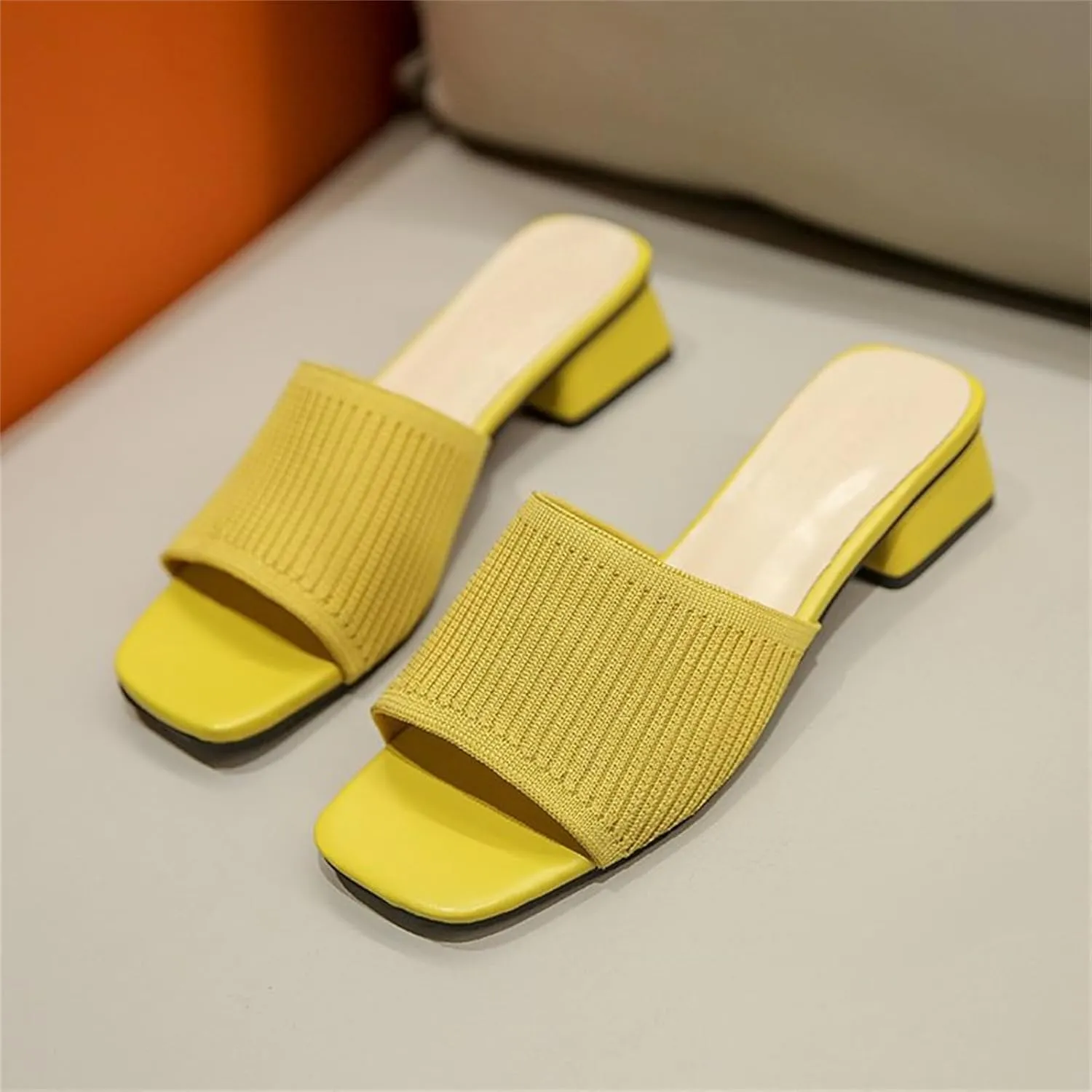 Heeled Sandals for Women Wide Width Open Toe Block Slip On Casual Chunky Low Heel Heeled Sandals Plantar Fasciitis Comfortable Walking Sandal