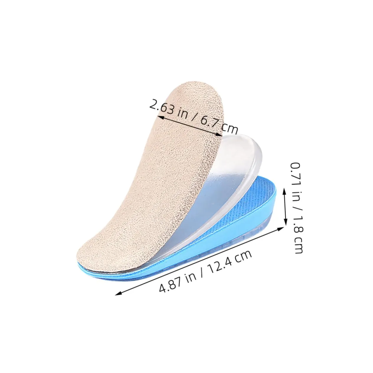 Height Increase Inserts Layer Gel Heel Pads for Women's Shoes Self-adhesive Rear Pad Lifts for Men Women Comfortable Insoles for Work Sports Casual