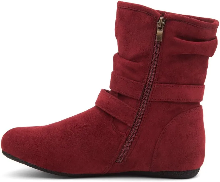 Herstyle Lindell Womens Ankle Booties Fashion Slouch Mid-Calf Flat Boots