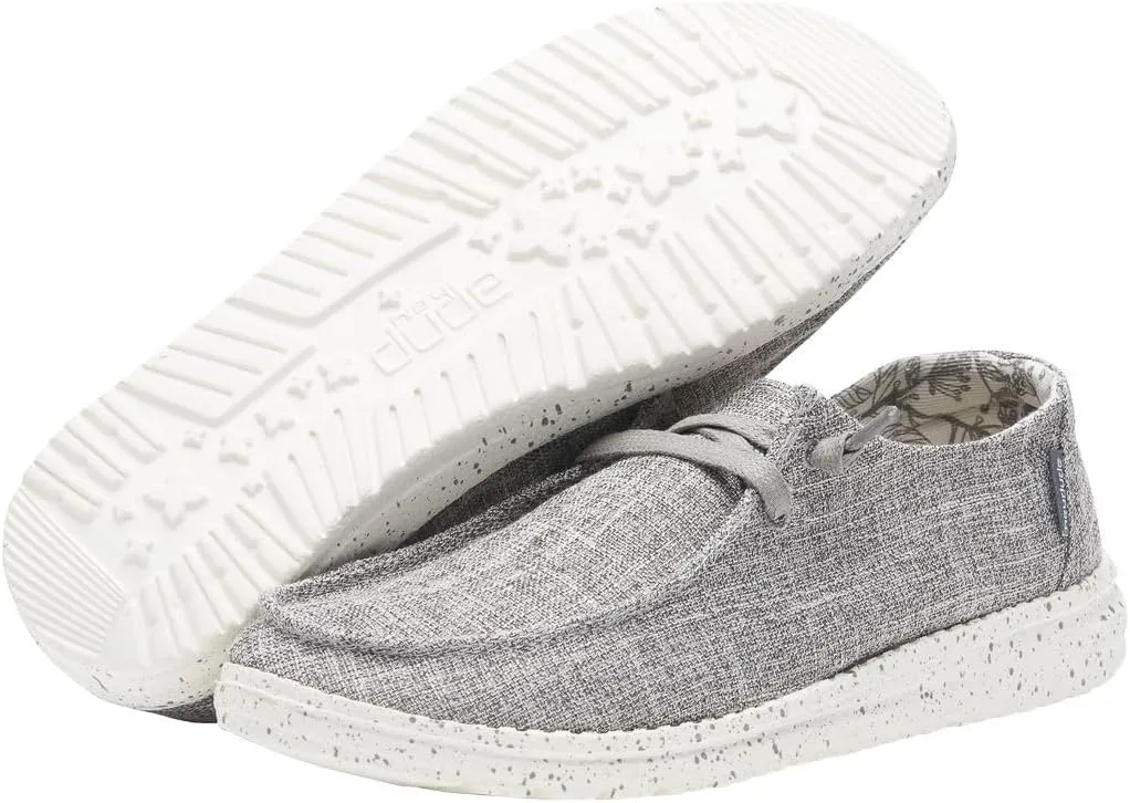 Hey Dude Women's Wendy Linen | Women’s Shoes | Women’s Lace Up Loafers | Comfortable & Light-Weight