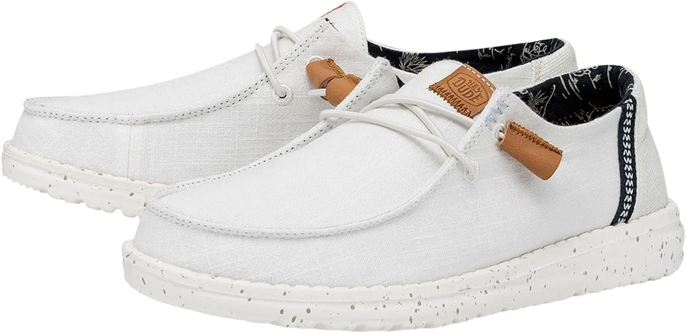 Hey Dude Women's Wendy Washed Canvas | Women’s Shoes | Women’s Lace Up Loafers | Comfortable & Light-Weight