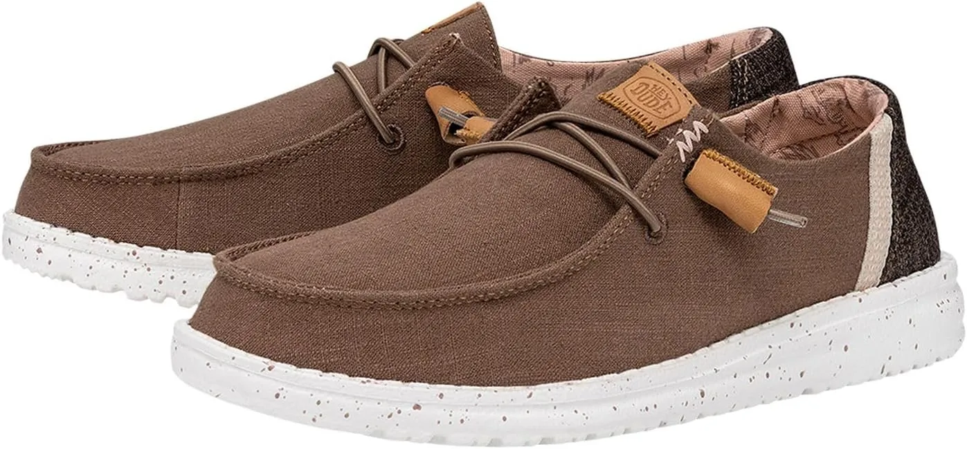 Hey Dude Women's Wendy Washed Canvas | Women’s Shoes | Women’s Lace Up Loafers | Comfortable & Light-Weight