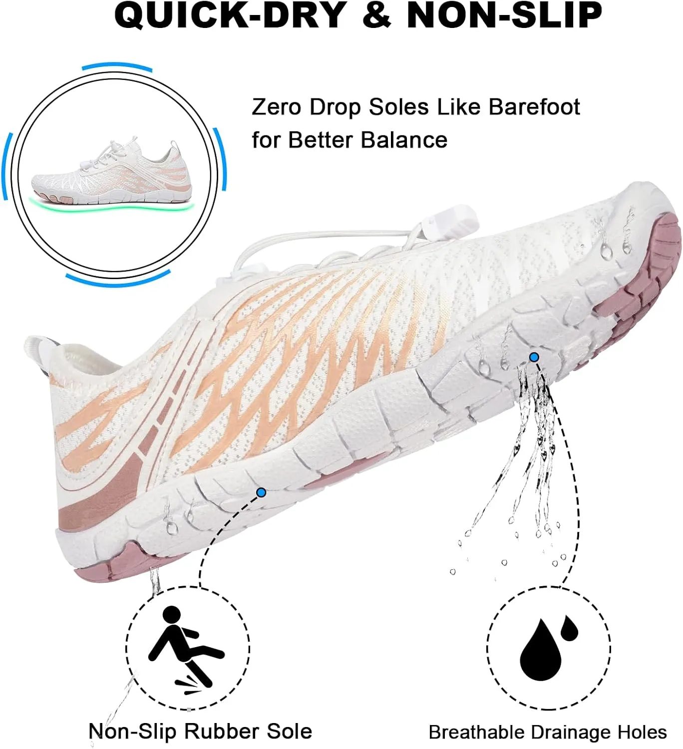 Hike Barefoot Shoes for Women Men Non-Slip Breathable Walking Shoes Wide Toe Box Comfortable Athletic Footwear