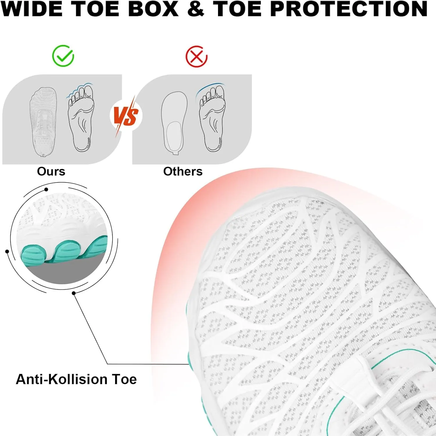 Hike Barefoot Shoes for Women Men Non-Slip Breathable Walking Shoes Wide Toe Box Comfortable Athletic Footwear