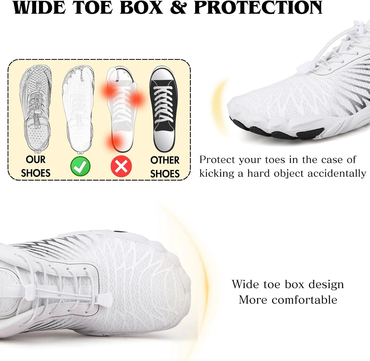 Hike Barefoot Shoes for Women Men Non-Slip Breathable Walking Shoes Wide Toe Box Comfortable Athletic Footwear