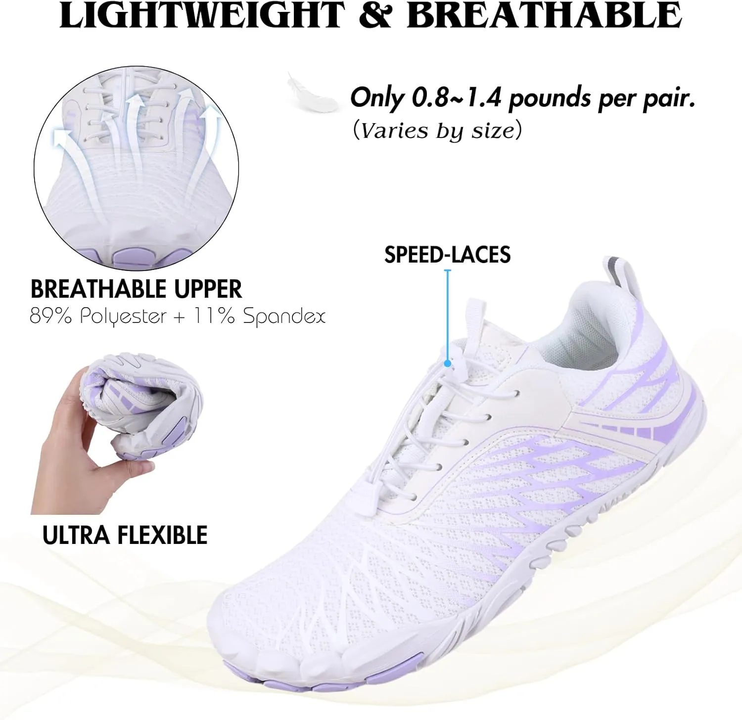 Hike Barefoot Shoes for Women Men Non-Slip Breathable Walking Shoes Wide Toe Box Comfortable Athletic Footwear