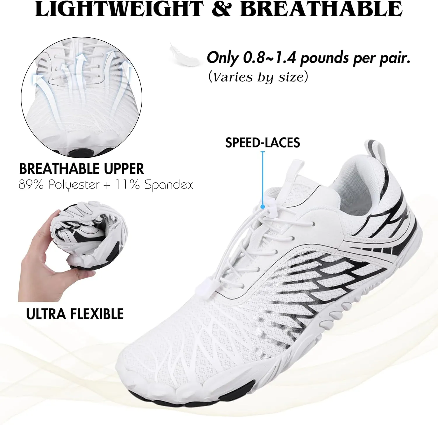 Hike Barefoot Shoes for Women Men Non-Slip Breathable Walking Shoes Wide Toe Box Comfortable Athletic Footwear